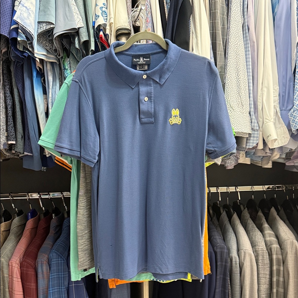 Psycho Bunny Men's Blue Polo Shirt size 5